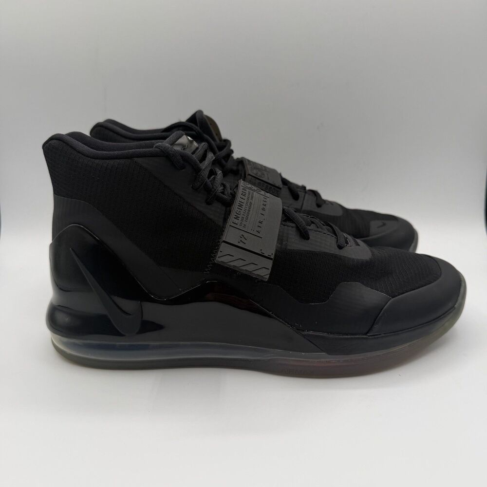 Nike Air Force Max Black Basketball Shoes Men's 10.5 Lace Up Sneakers AR0974-003